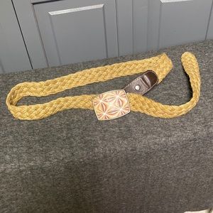 Retro Woven Belt w/Geometric Buckle OS